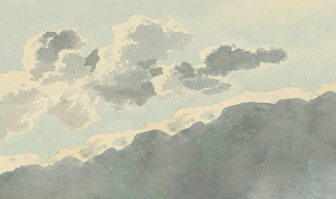 Acuarela de nubes sobre la cordillera, de la etiqueta de Las Cuerdas